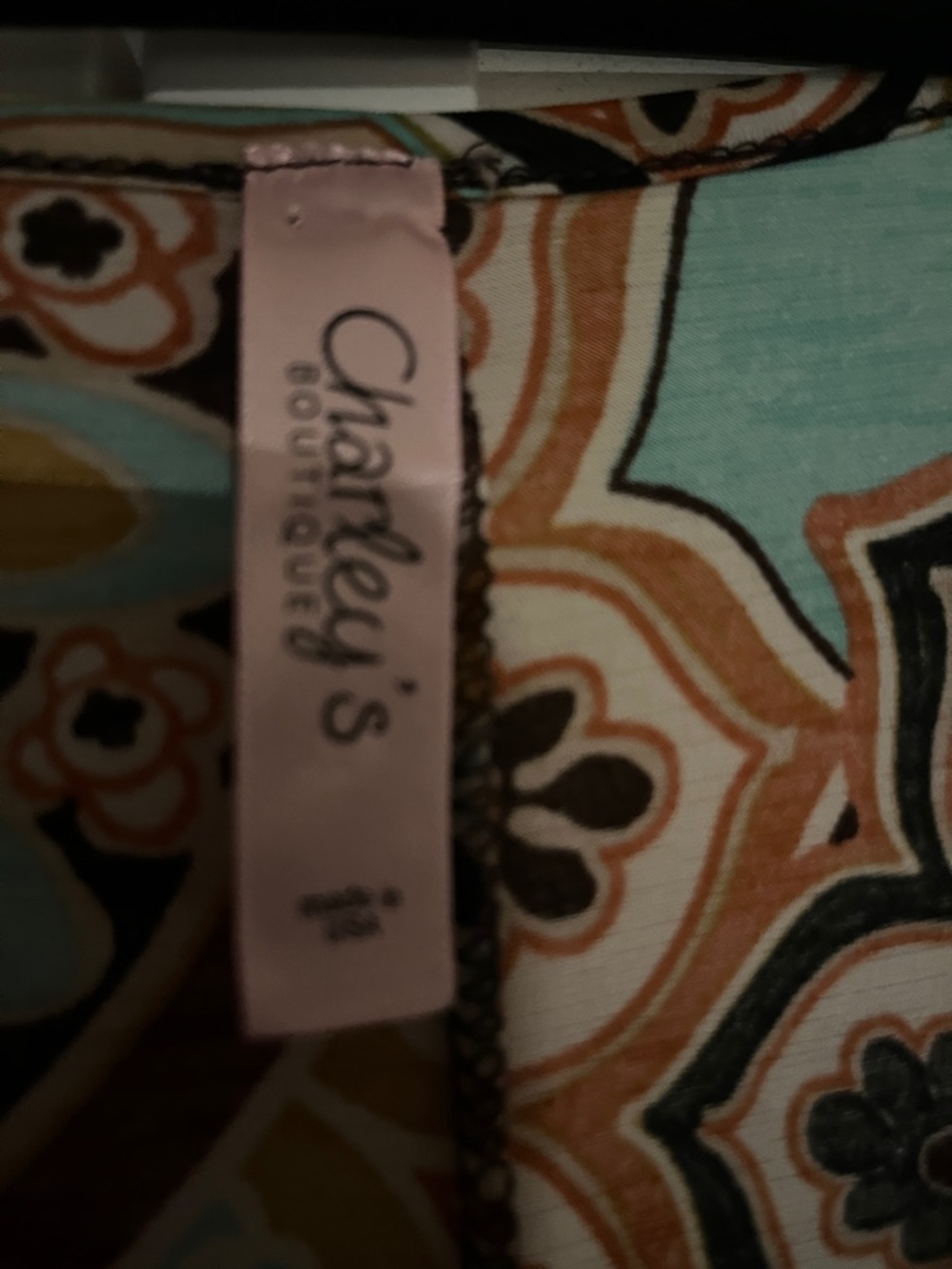 Women's Midi Dress in Mustard & Teal Floral Medallion Print - Picture 2 of 2